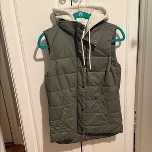 H&M Olive Green Puffer Vest with Hood